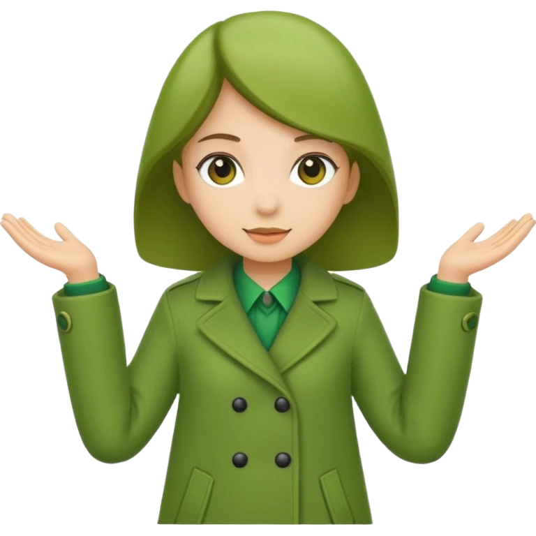 green coat girl emoji