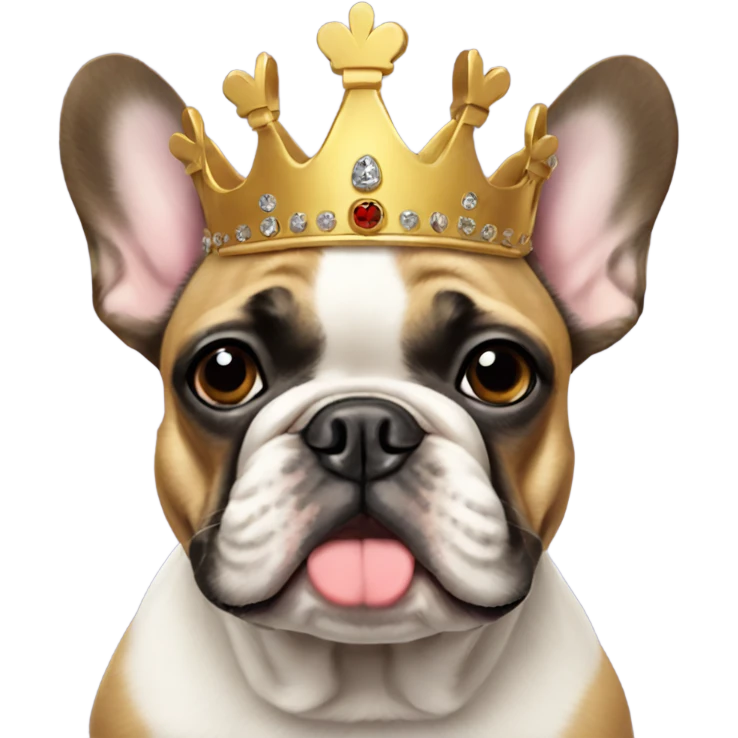French bulldog wearing a crown emoji