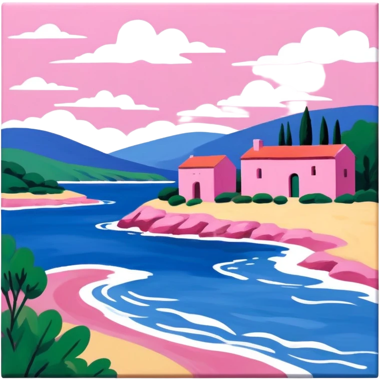 Matisse slop style pink SPAM art landscape emoji