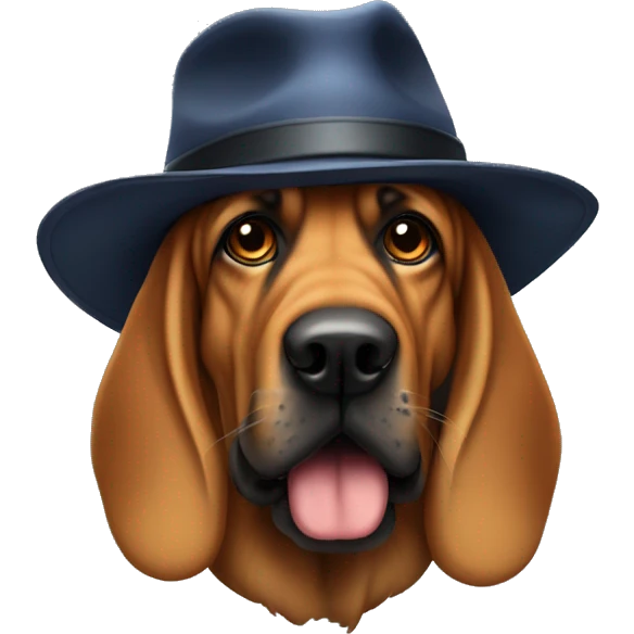 Bloodhound with detective hat emoji