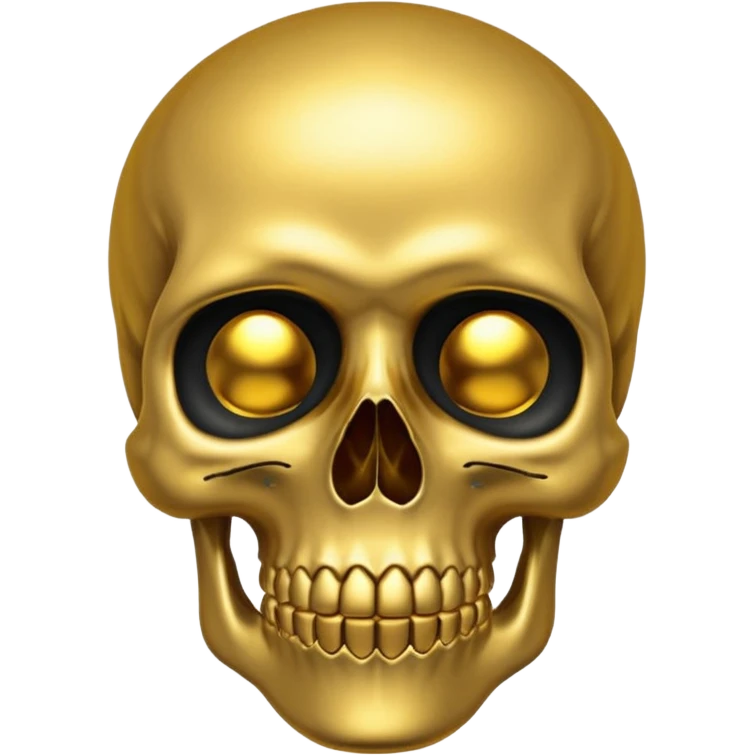 💀 gold skull bottom half for nose and jaw and black top half is black for forehead  emoji