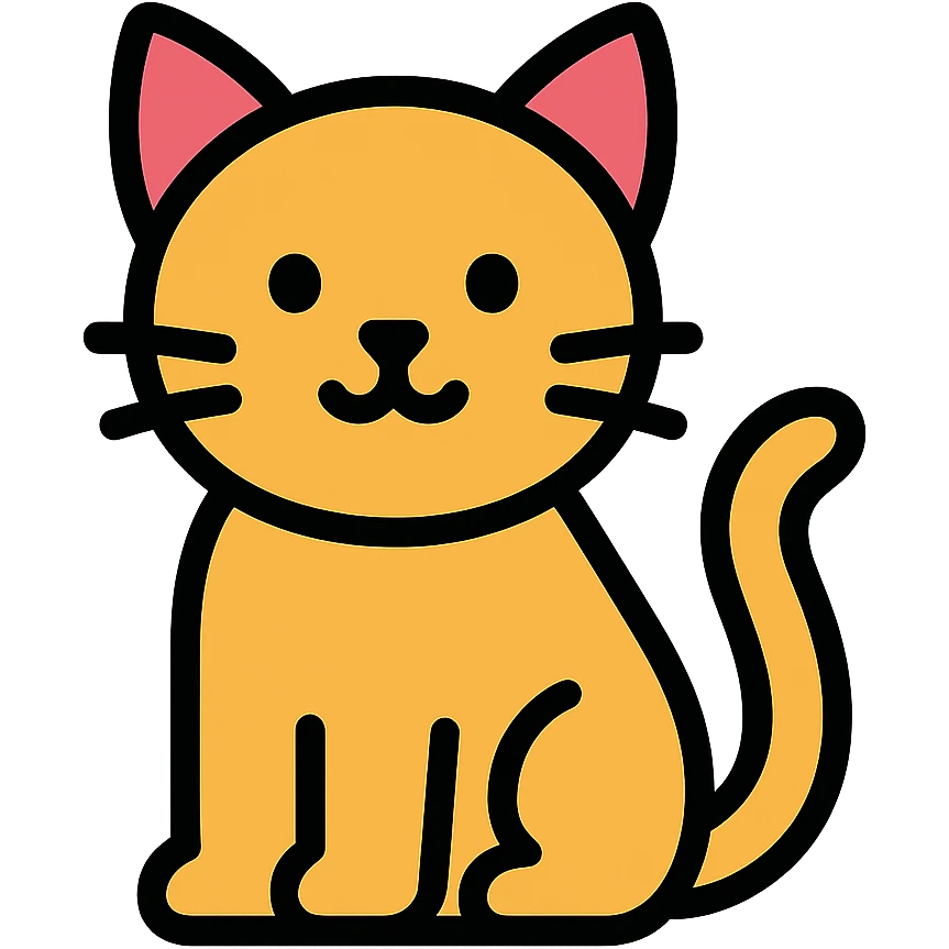 color outline icon of a cat emoji