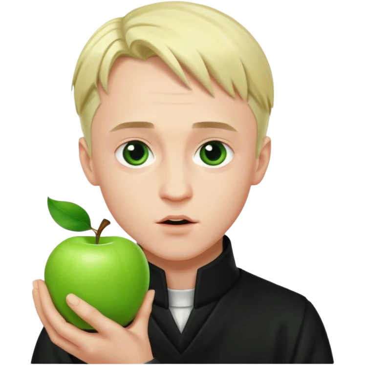 Draco Malfoy Tom Felton kissing green apple emoji