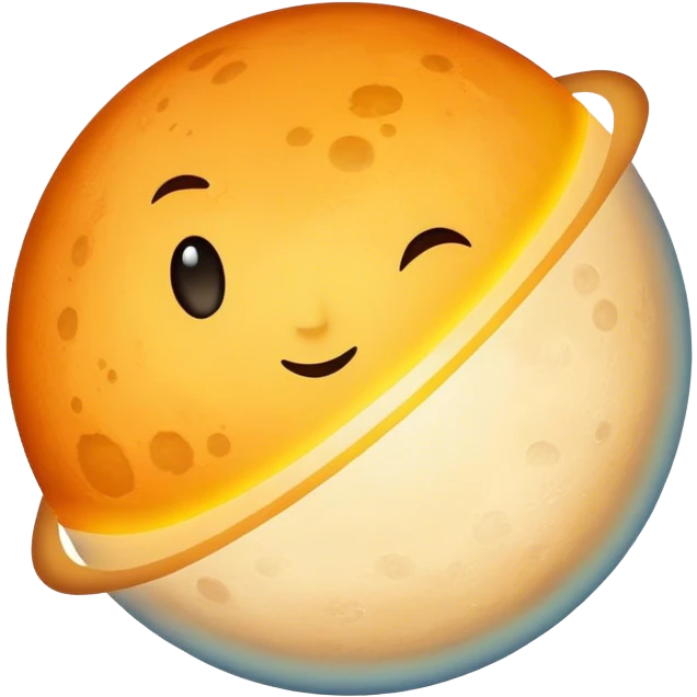 planet Mercury with the shadow on the right side because it is next to the sun emoji