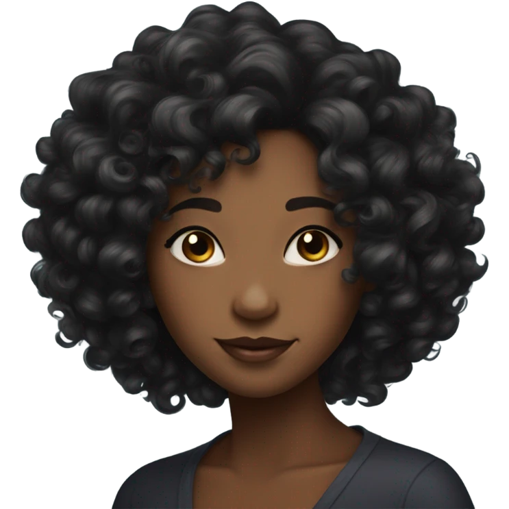 Curly black hair  emoji