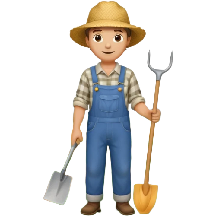 farmer cultivating a field emoji