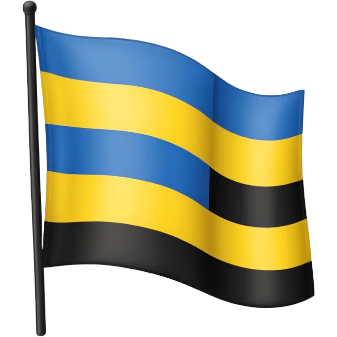 Uma bandeira de país tipo da Ucrânia mais em vez da cor azul vc coloca a cor preta onde fica o azul preto emoji