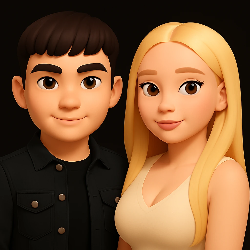 Make the upper body of the girl slightly more voluminous with very subtle and natural changes. Slightly shift the girl to the right. Preserve the original skin color of the people and maintain the original image style. emoji