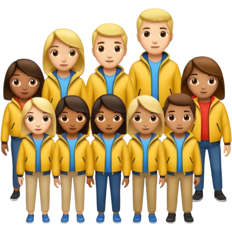 People with yellow jacket. emoji