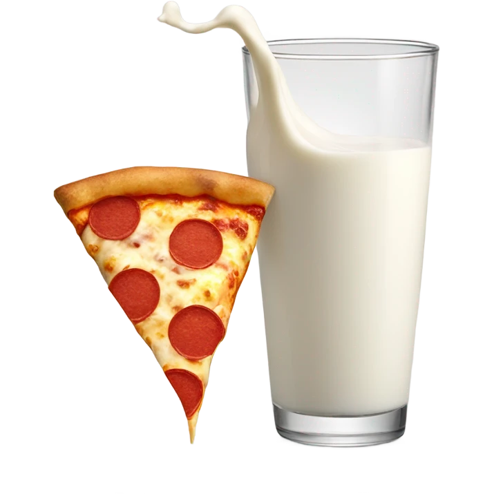 Dipping pizza into milk  emoji