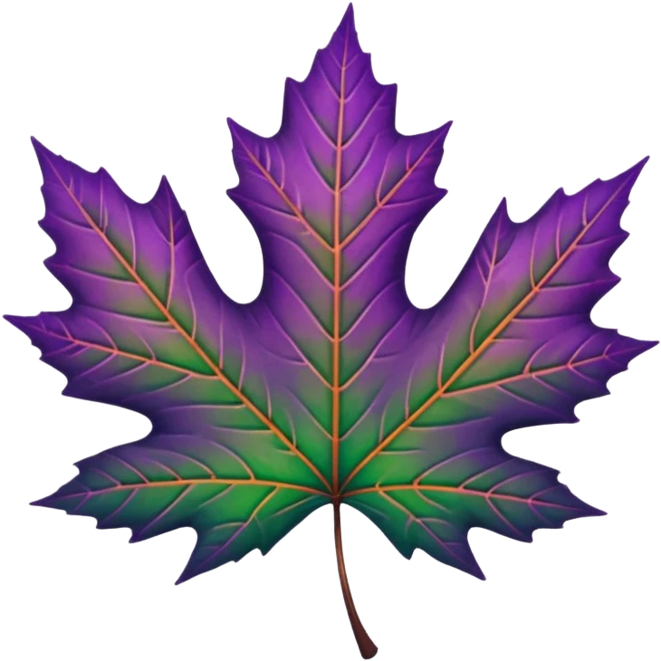 Green and purple maple leaf  emoji