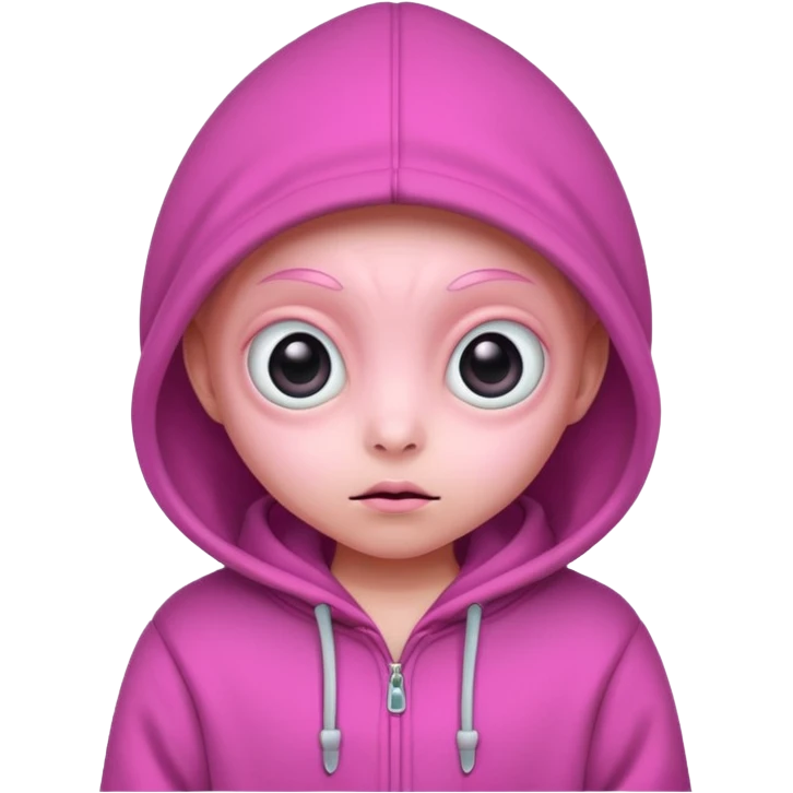 Aliens Pink, hoodie, cute big eyes emoji