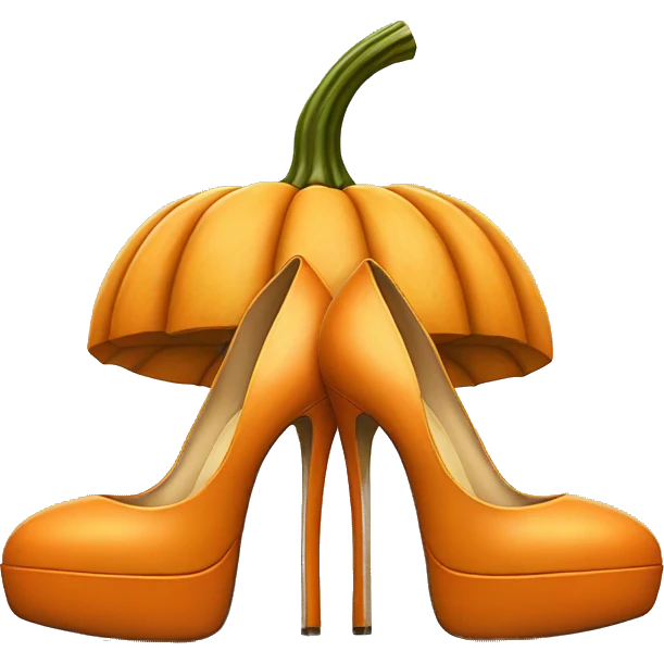 Pumpkin wearing high heels emoji