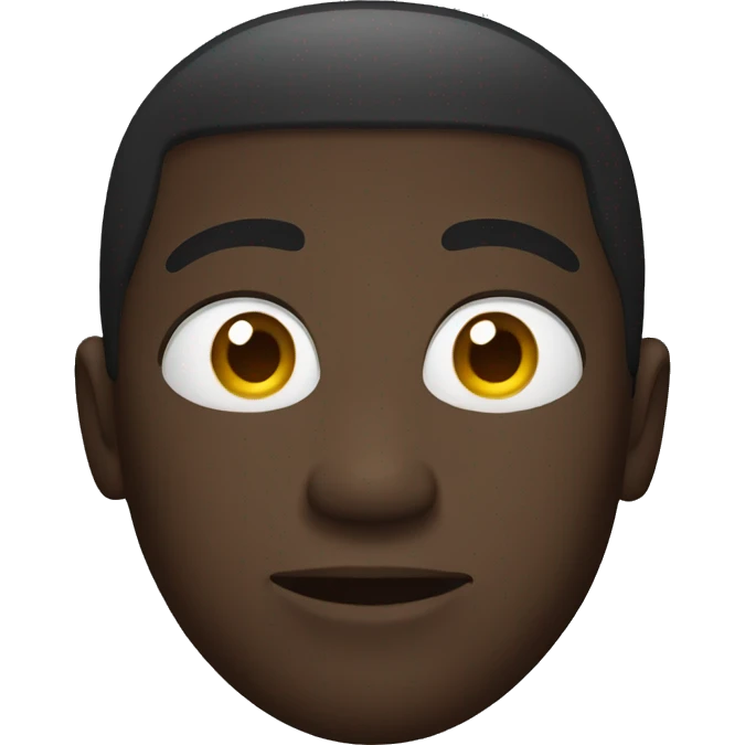 Black man with white eyes emoji