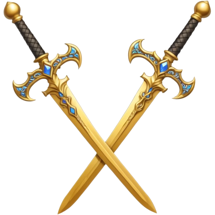 Two Golden royal swords with gold blades emoji