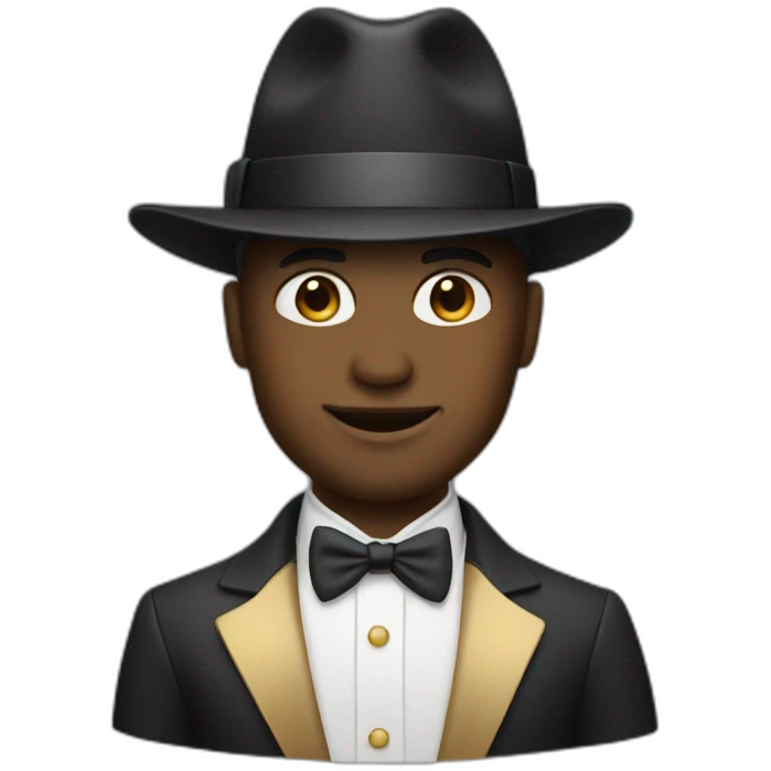 Person with rich style and a hat emoji
