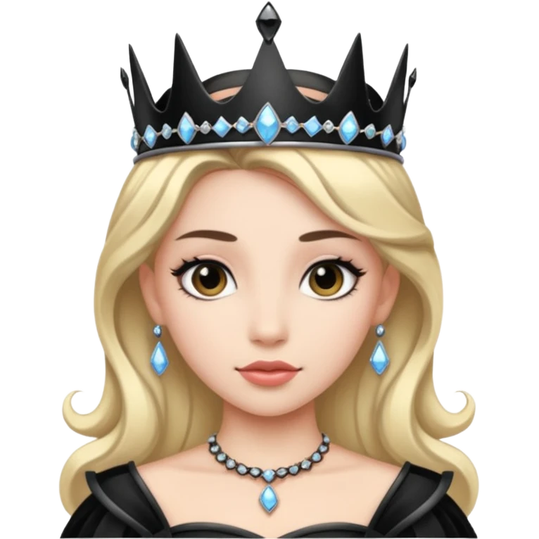Obsidian Princess – black tiara + black trim,Shadow Princesses. emoji