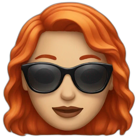 woman-with-red-hair-sunglasses-and-flash emoji