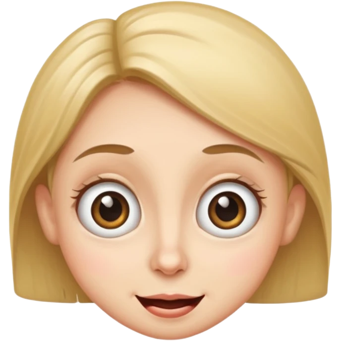 Funny caricature style cartoon, big eyes, happy face emoji