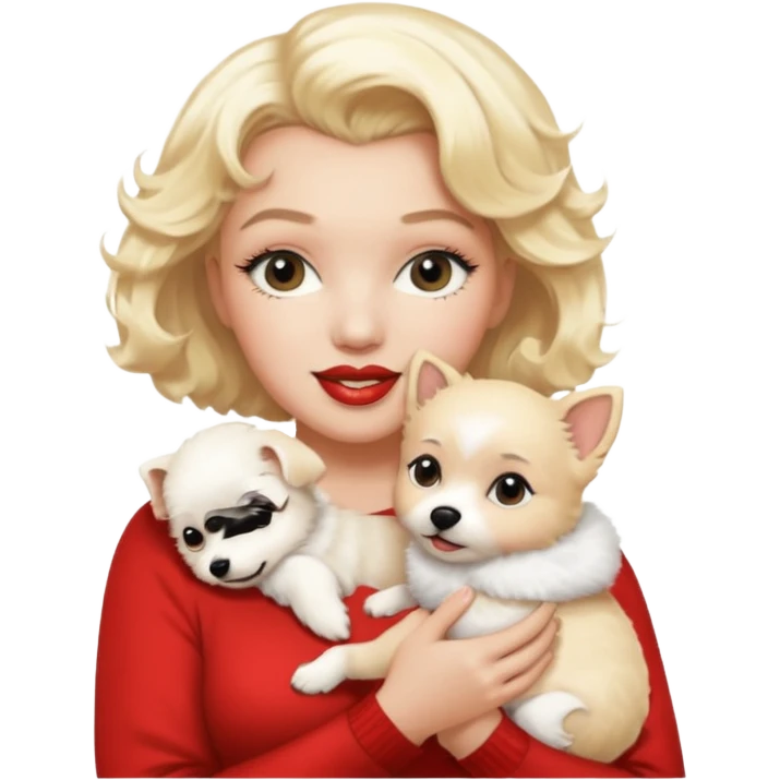 Marilyn Monroe, with cute dog emoji