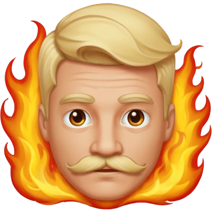 Blonde fire man with mustache  emoji