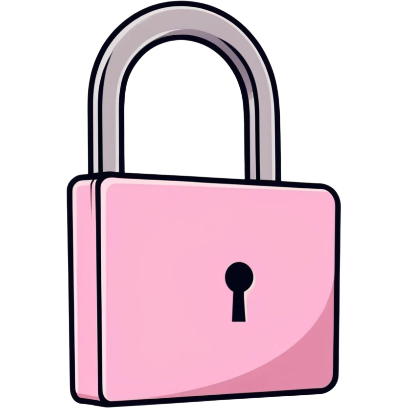 Pink heart and lock emoji