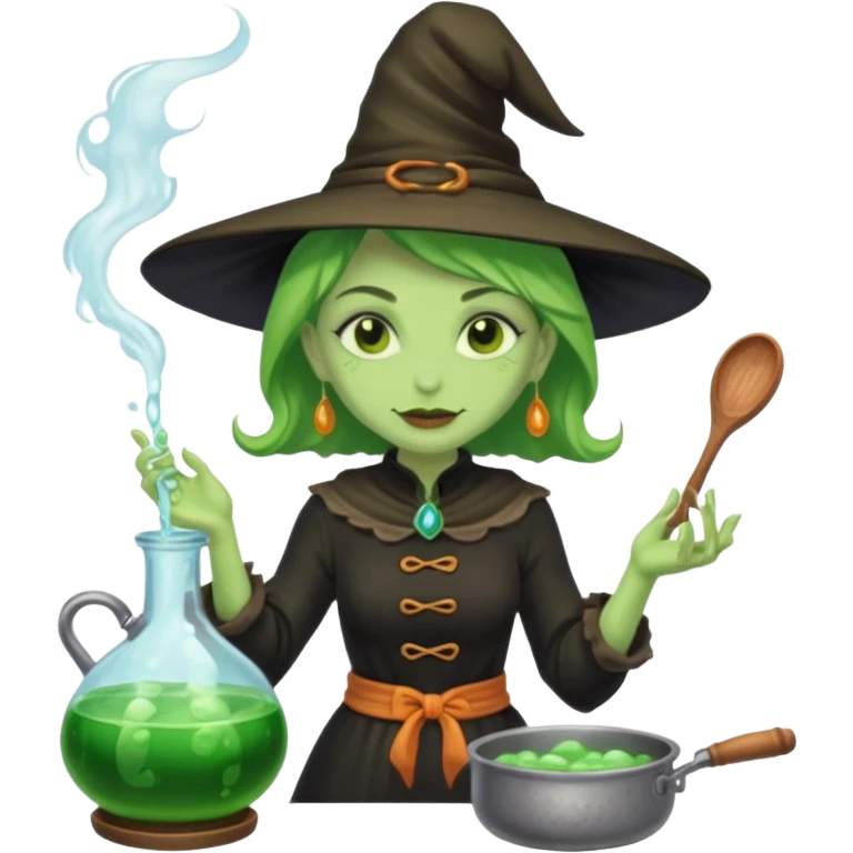 green witch cooking potion emoji