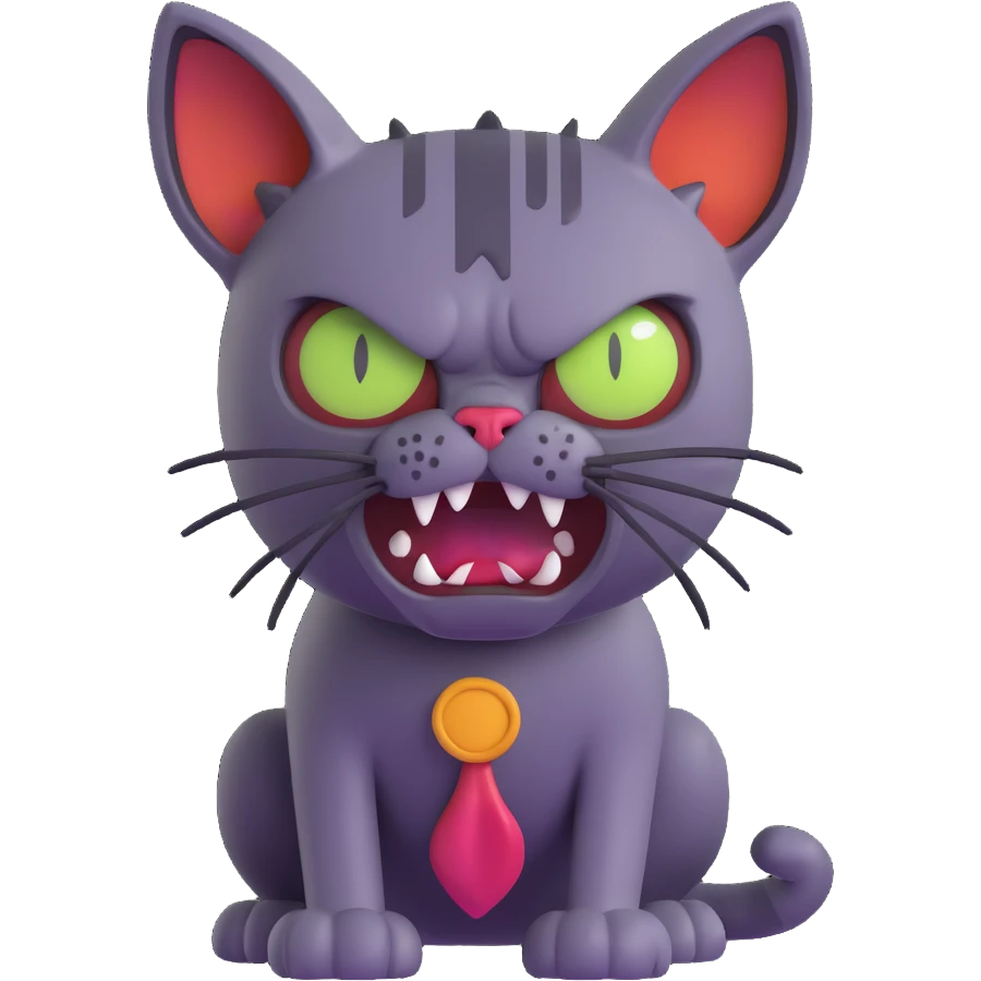 Zombie cat Angry emoji