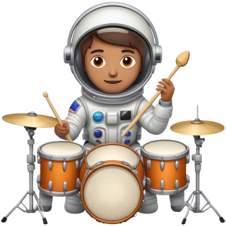 an astronaut playing the drums emoji