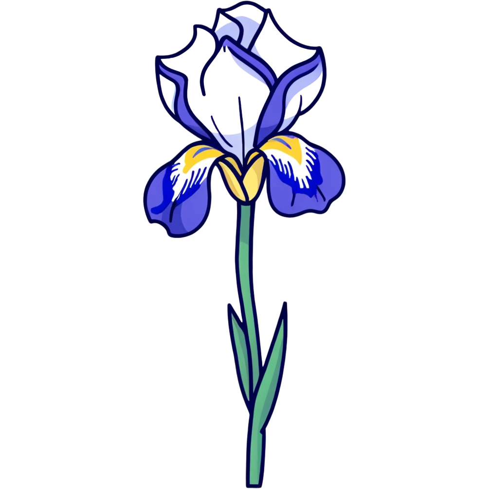 blue flag iris flower emoji