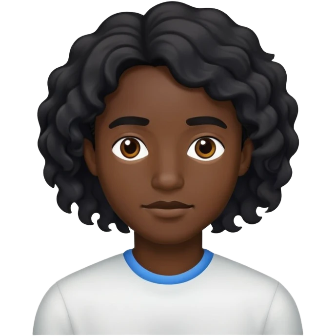 Un negro con cabello chino emoji