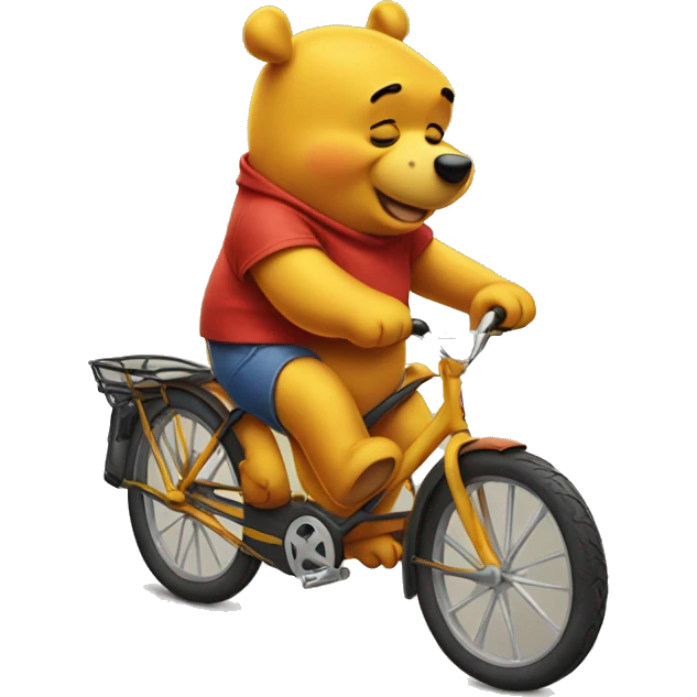 Pooh riding a bike emoji