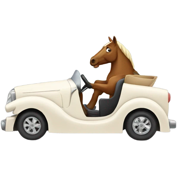 Horse driving a car emoji