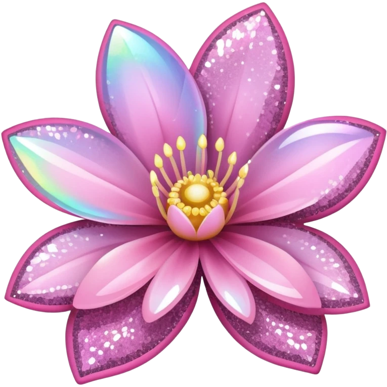 glitter flor rosa claro emoji