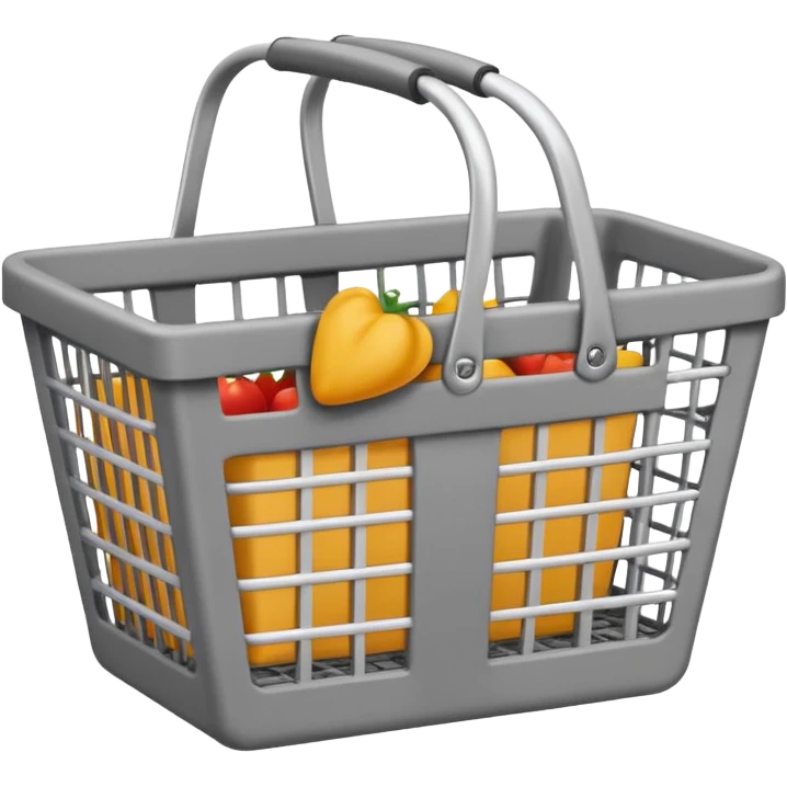 a modern shopping basket in a hardware store that looks like a bag emoji