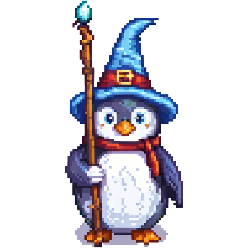 A penguin wizard emoji