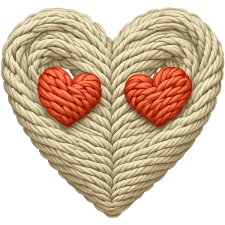 Vintage pattern, Knitted textured, neutral colored heart  emoji