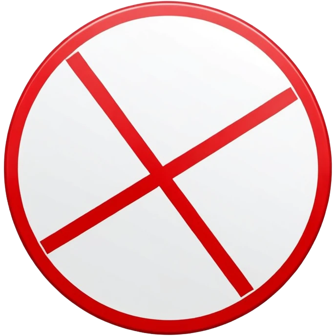Red prohibition sign, circle with diagonal line crossing through it emoji
