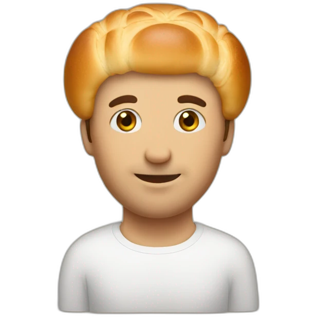 man with brioche head emoji
