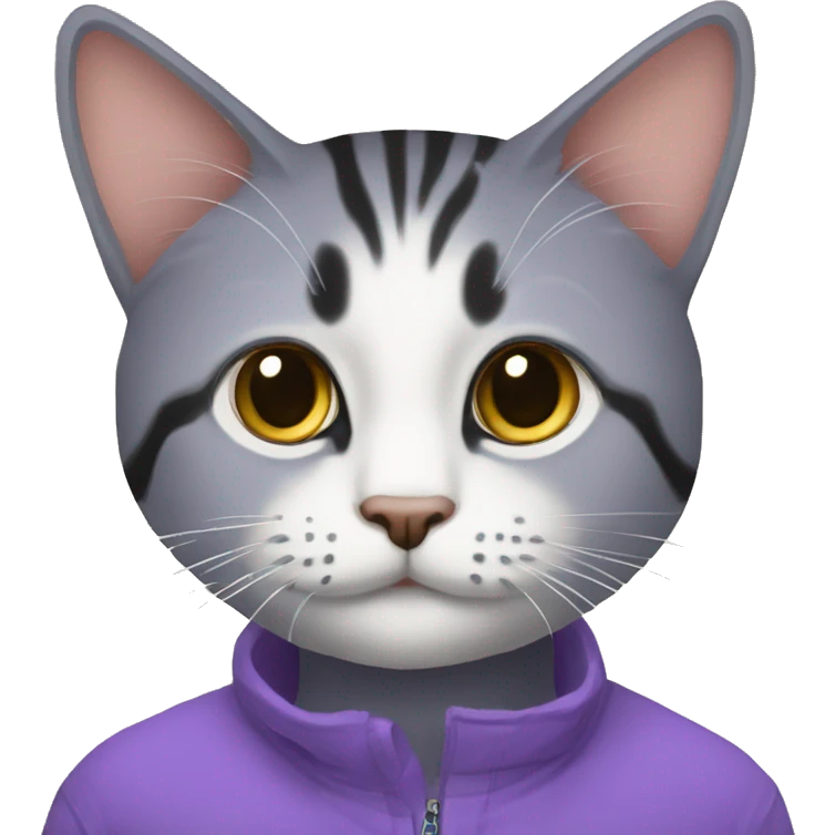 Фиолетового кота с сигаретой  emoji