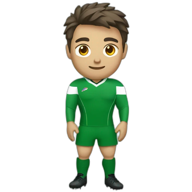 jugador de rugby equipación verde emoji