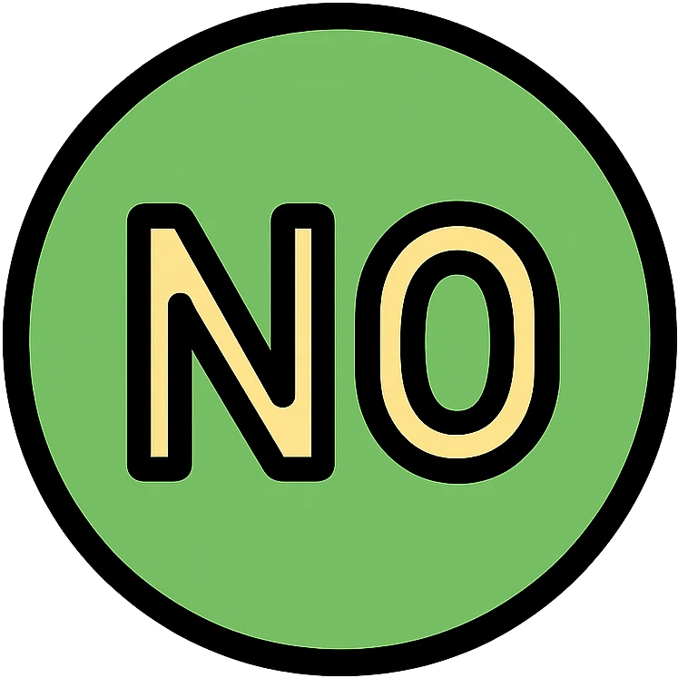 Change the text to 'NO' while keeping the green ball and maintaining the modern color icon style. emoji