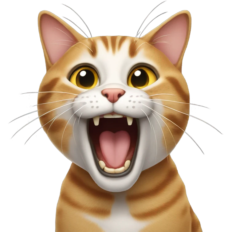 Tabby cat yelling emoji