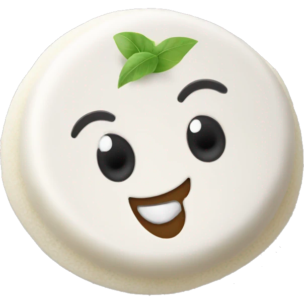 idli with a happy emoji- single idly with png background emoji