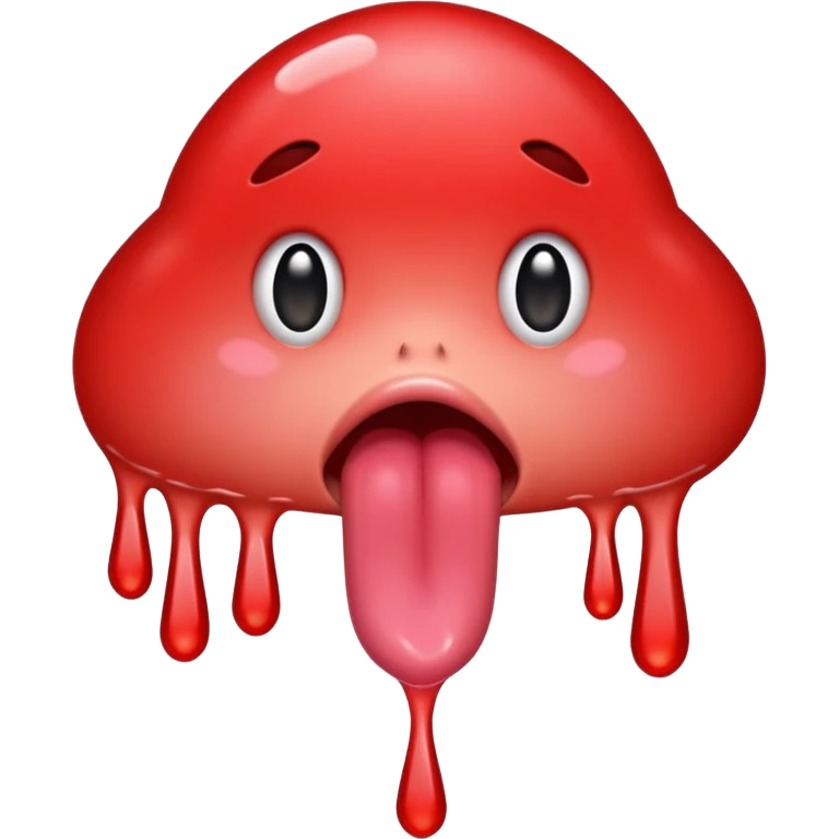 Tongue dripping wet emoji