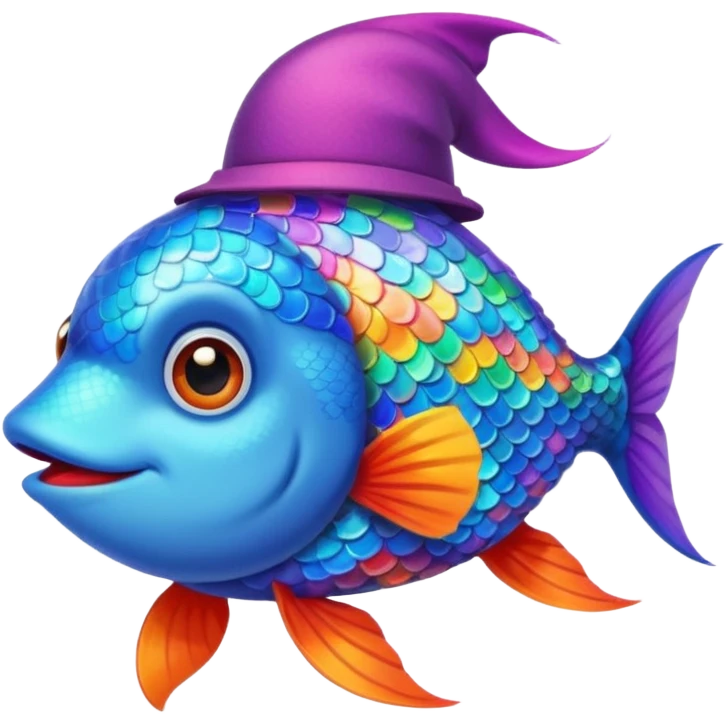 poisson avec chapeau emoji