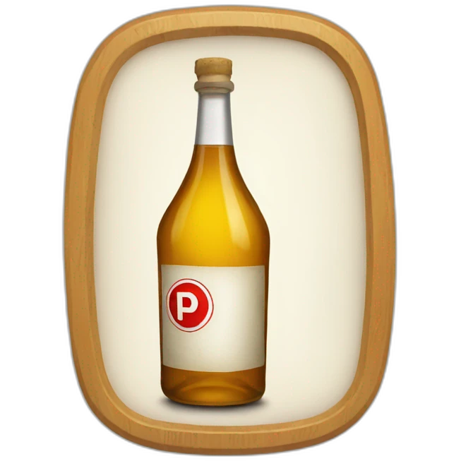 A prohibited sign on a bottle of alcohol emoji