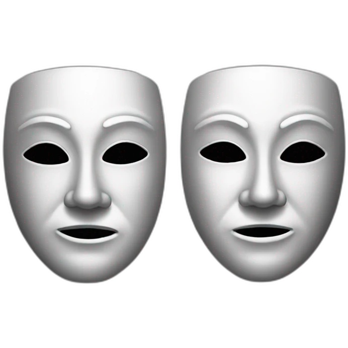 theater mask black and white emoji