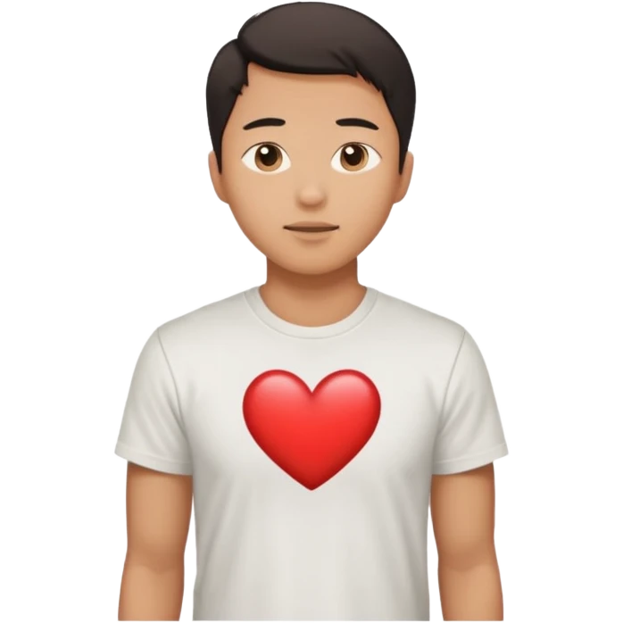 asian man falling on sidewalk with heart eyes emoji