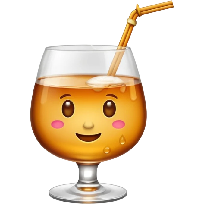 Emoji with an amaretto sour cocktail whiskey glass emoji
